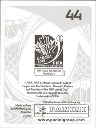 2015 Panini Women's World Cup Stickers #44 Wang Fei Back