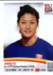 2015 Panini Women's World Cup Stickers #44 Wang Fei Front