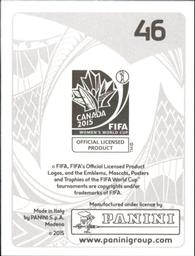 2015 Panini Women's World Cup Stickers #46 Wu Haiyan Back
