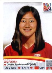 2015 Panini Women's World Cup Stickers #46 Wu Haiyan Front