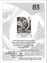 2015 Panini Women's World Cup Stickers #83 Sari van Veenendaal Back