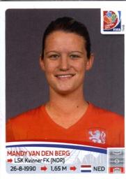 2015 Panini Women's World Cup Stickers #86 Mandy van den Berg Front