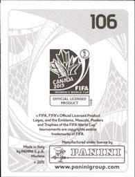 2015 Panini Women's World Cup Stickers #106 Babett Peter Back