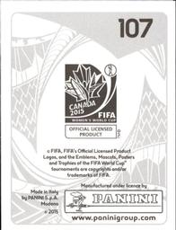 2015 Panini Women's World Cup Stickers #107 Fatmire Alushi Back
