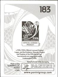 2015 Panini Women's World Cup Stickers #183 Kana Osafune Back
