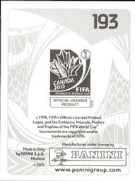 2015 Panini Women's World Cup Stickers #193 Megumi Takase Back