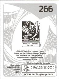 2015 Panini Women's World Cup Stickers #266 Alex Morgan Back