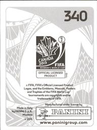 2015 Panini Women's World Cup Stickers #340 Raquel Back