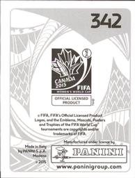 2015 Panini Women's World Cup Stickers #342 Cristiane Back
