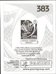 2015 Panini Women's World Cup Stickers #383 Erika Vazquez Back
