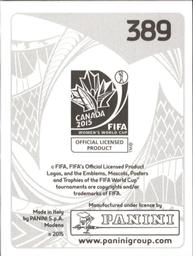 2015 Panini Women's World Cup Stickers #389 Diana Saenz Back