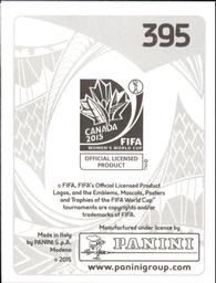 2015 Panini Women's World Cup Stickers #395 Cristin Granados Back