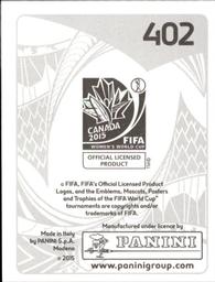 2015 Panini Women's World Cup Stickers #402 Karla Villalobos Back