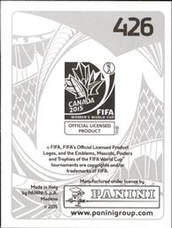 2015 Panini Women's World Cup Stickers #426 Alex Greenwood Back