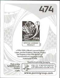 2015 Panini Women's World Cup Stickers #474 Veronica Perez Back