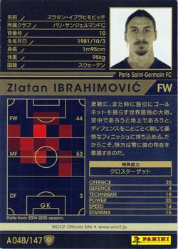 2014-15 Panini/Sega World Club Champion Football Opening Edition #A048 Zlatan Ibrahimovic Back