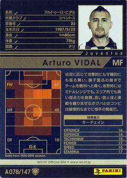 2014-15 Panini/Sega World Club Champion Football Opening Edition #A078 Arturo Vidal Back