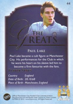 2015 Futera Unique Manchester City #44 Paul Lake Back