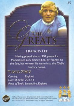 2015 Futera Unique Manchester City #45 Francis Lee Back