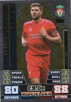 2014-15 Topps Match Attax Premier League Extra - Limited Edition Gold #LE2 Steven Gerrard Front