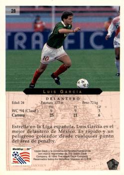 1994 Upper Deck World Cup Contenders French/Dutch #28 Luis Garcia Back