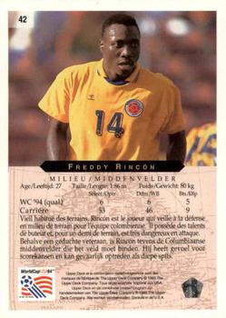 1994 Upper Deck World Cup Contenders French/Dutch #42 Freddy Rincon Back