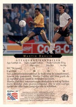 1994 Upper Deck World Cup Contenders French/Dutch #73 Martin Dahlin Back