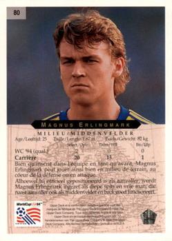 1994 Upper Deck World Cup Contenders French/Dutch #80 Magnus Erlingmark Back