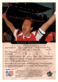 1994 Upper Deck World Cup Contenders French/Dutch #94 Goran Sorloth Back