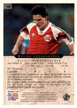 1994 Upper Deck World Cup Contenders French/Dutch #100 Øyvind Leonhardsen Back