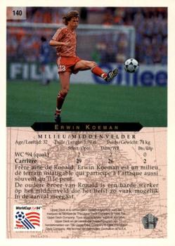 1994 Upper Deck World Cup Contenders French/Dutch #140 Erwin Koeman Back