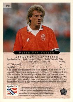 1994 Upper Deck World Cup Contenders French/Dutch #148 Peter Van Vossen Back