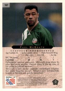1994 Upper Deck World Cup Contenders French/Dutch #167 Paul McGrath Back