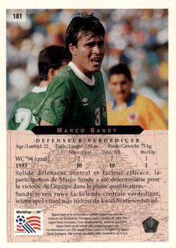 1994 Upper Deck World Cup Contenders French/Dutch #181 Marco Sandy Back