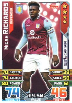 2015-16 Topps Match Attax Premier League #42 Micah Richards Front