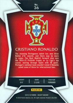 2015-16 Panini Select #36 Cristiano Ronaldo Back