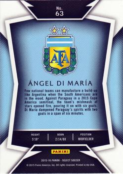 2015-16 Panini Select #63 Angel Di Maria Back