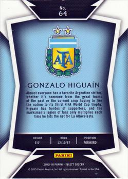 2015-16 Panini Select #64 Gonzalo Higuain Back