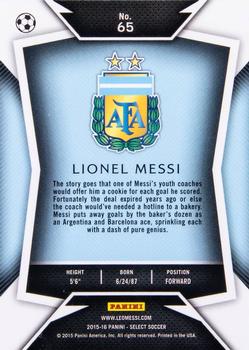 2015-16 Panini Select #65 Lionel Messi Back