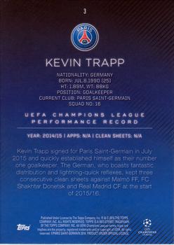 2015-16 Topps UEFA Champions League Showcase #3 Kevin Trapp Back