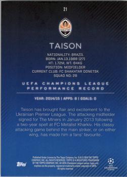 2015-16 Topps UEFA Champions League Showcase #21 Taison Back