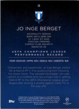 2015-16 Topps UEFA Champions League Showcase #26 Jo Inge Berget Back