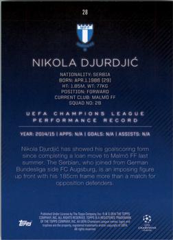 2015-16 Topps UEFA Champions League Showcase #28 Nikola Djurdjic Back