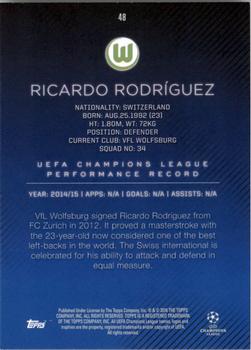 2015-16 Topps UEFA Champions League Showcase #48 Ricardo Rodriguez Back