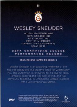 2015-16 Topps UEFA Champions League Showcase #69 Wesley Sneijder Back