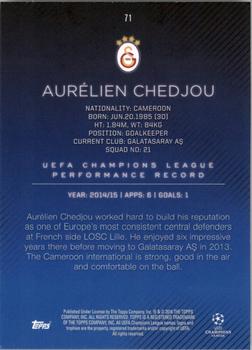 2015-16 Topps UEFA Champions League Showcase #71 Aurelien Chedjou Back