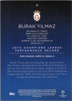 2015-16 Topps UEFA Champions League Showcase #73 Burak Yilmaz Back