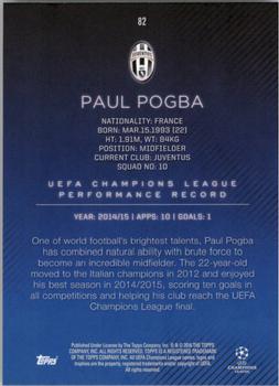2015-16 Topps UEFA Champions League Showcase #82 Paul Pogba Back
