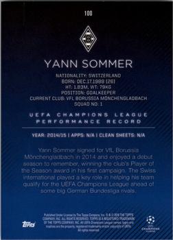 2015-16 Topps UEFA Champions League Showcase #100 Yann Sommer Back
