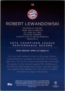 2015-16 Topps UEFA Champions League Showcase #136 Robert Lewandowski Back